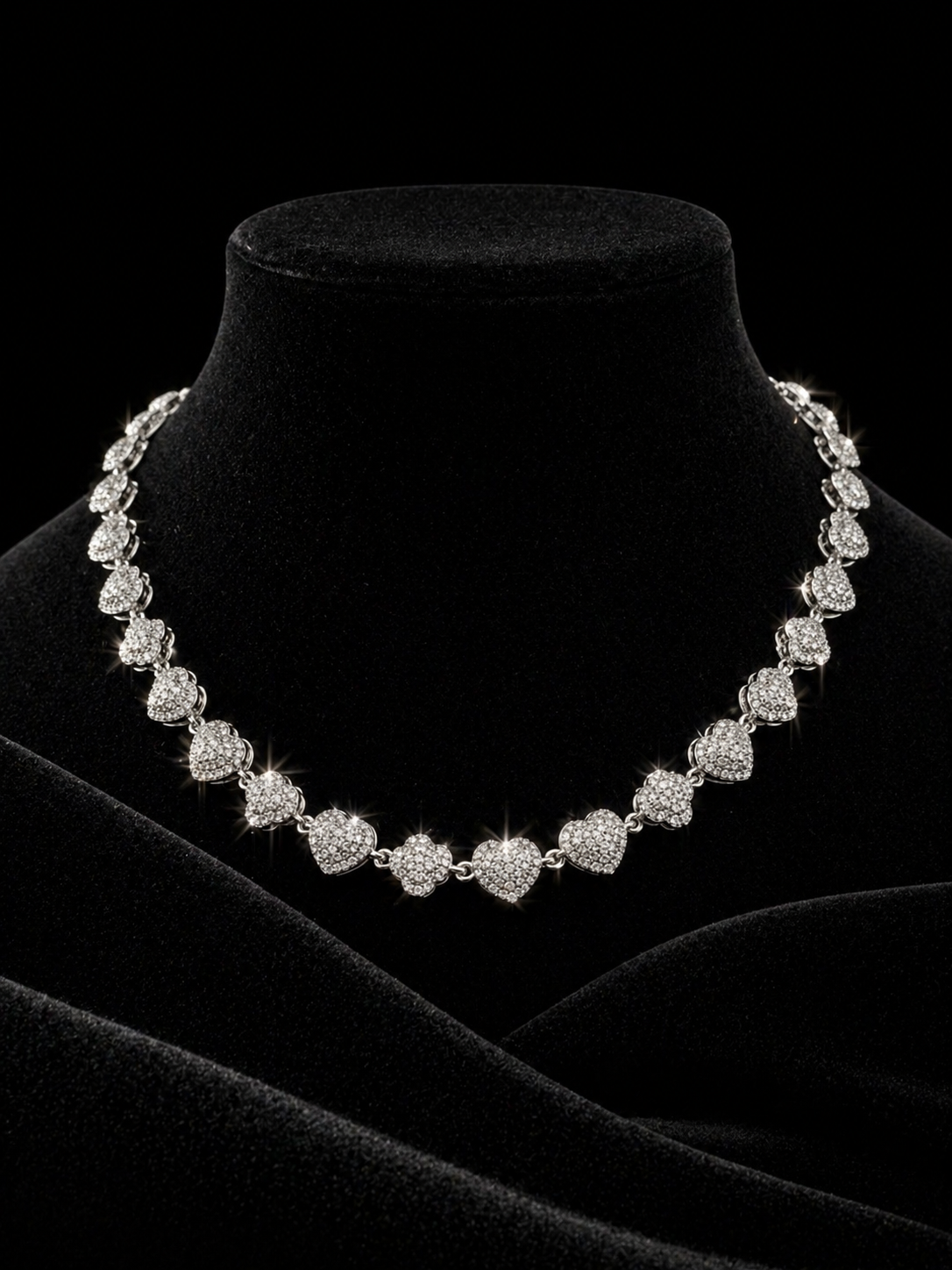 Heart Link Moissanite Chain – 925S | VVS-D | 18"