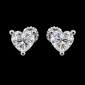 Lusso Amore Heart Moissanite Stud Earrings – 925 Sterling Silver
