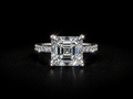 Imperial Asscher Moissanite Solitaire Ring Size 7