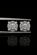 Imperial Round Cluster Stud Earrings – Moissanite | 925S
