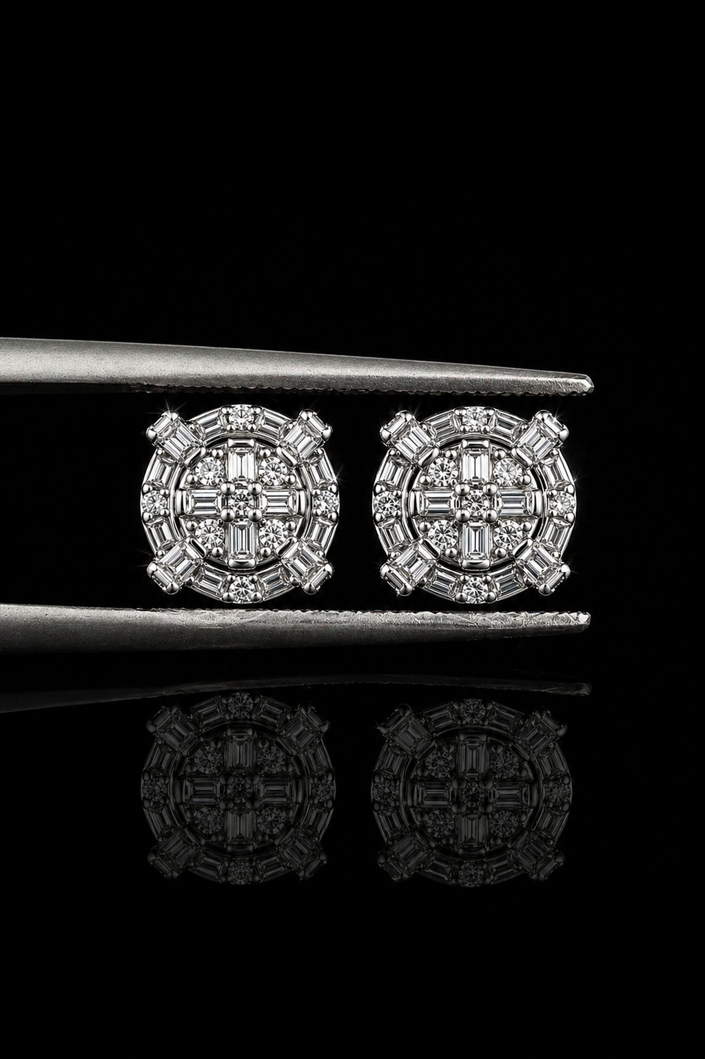 Imperial Round Cluster Stud Earrings – Moissanite | 925S