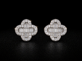 Luxe Clover Baguette Moissanite Stud Earrings