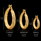Valentina Diamond-Cut Twisted Hoop Earrings in 10K Italian Yellow Gold