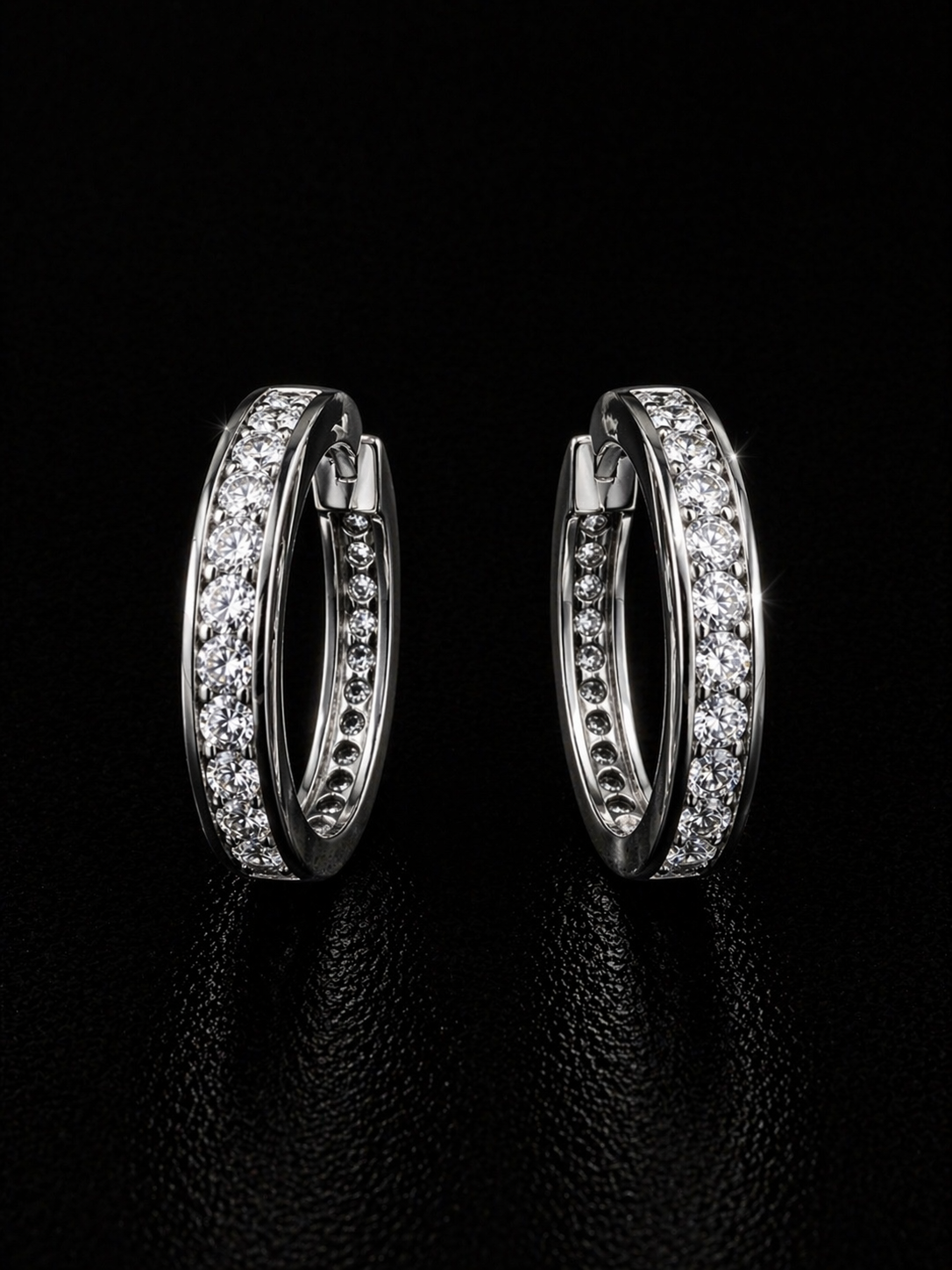 Modern Luxe CZ Double Row Hoop Earrings