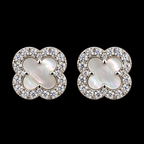 Lusso Fiore Clover Moissanite Stud Earrings – 925 Sterling Silver