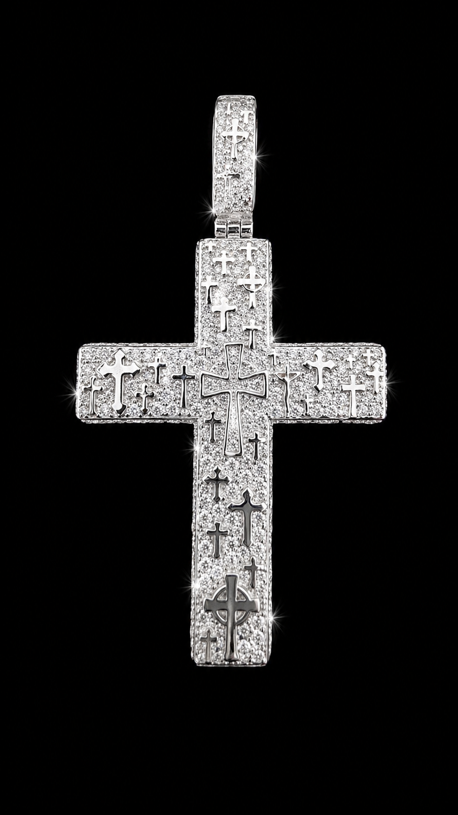 Multi Cross Iced Pendant – 925S | Moissanite