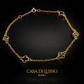 Black Clover Signature Bracelet – 18K Italian Gold- 8"