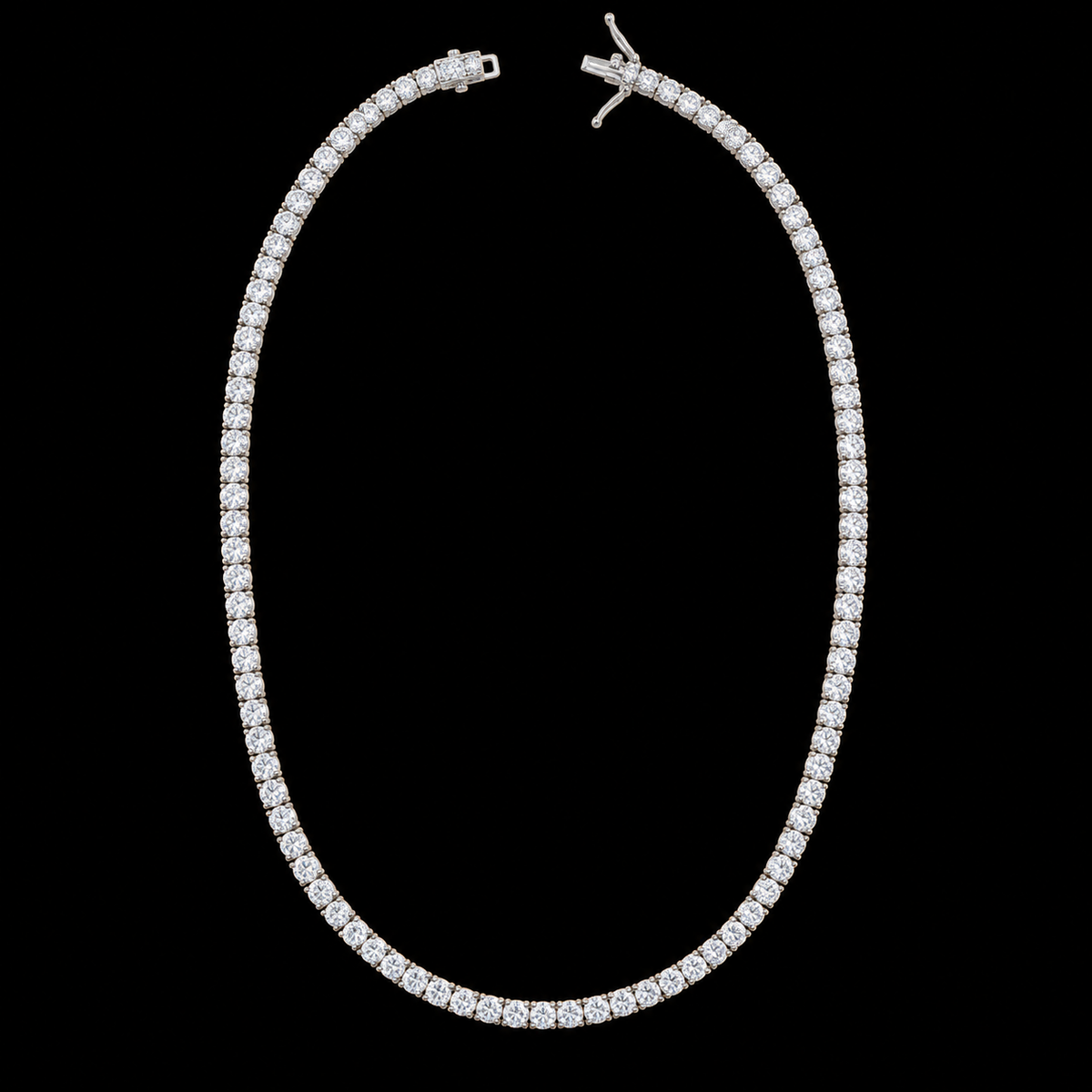 16"| 925 Sterling Silver VVS D Moissanite Tennis Necklace – 6.00 CTW | 2MM