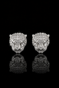 Panther Head Stud Earrings – Moissanite | 925S