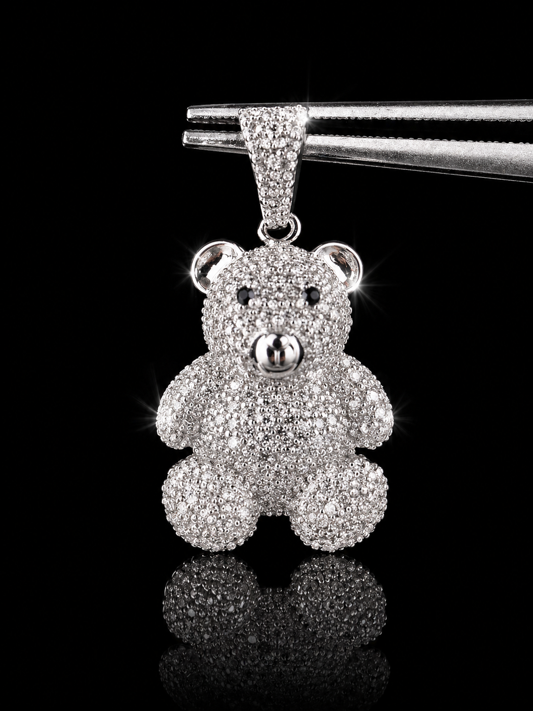 Pavé Teddy Bear Pendant – 925S