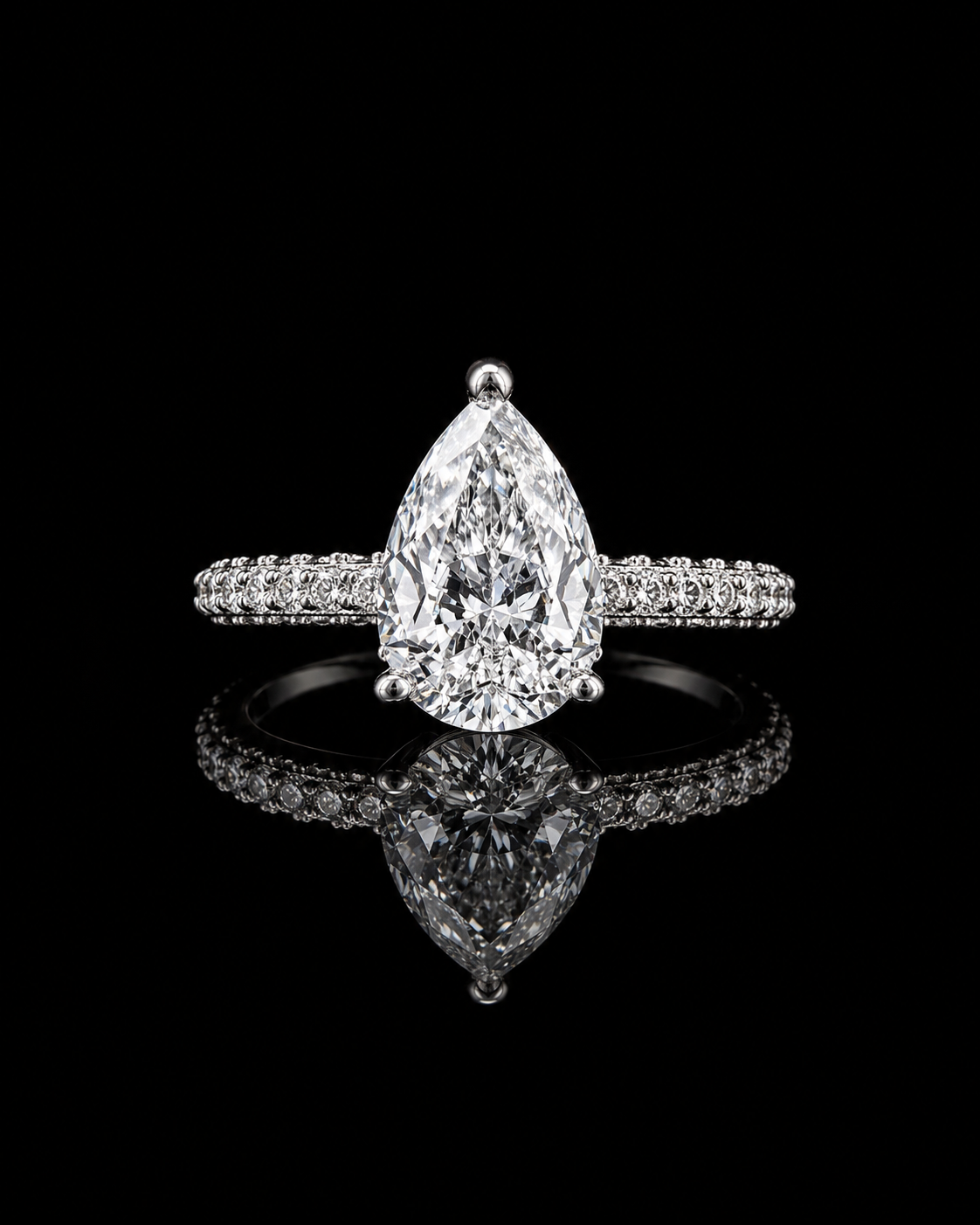 Pear-Cut Solitaire Ring – 1.75CT Moissanite | 925S