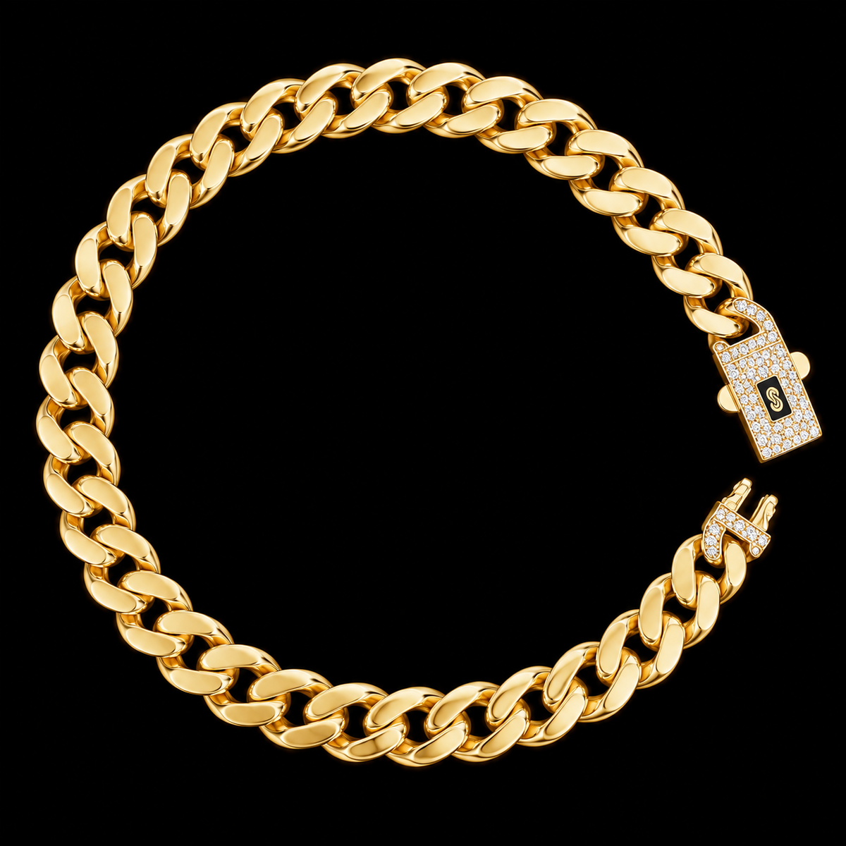 6mm | 8" | 10K Yellow Gold Miami Cuban Link Bracelet with CZ Pavé Clasp