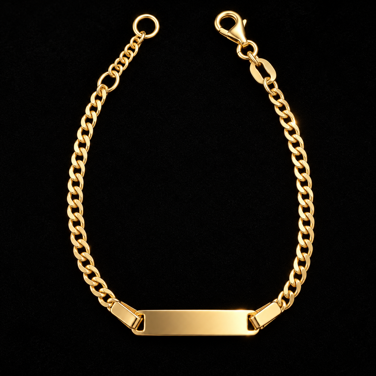 6" | 2.5mm | Petite Elegance 10K Yellow Gold Cuban Link ID Bracelet