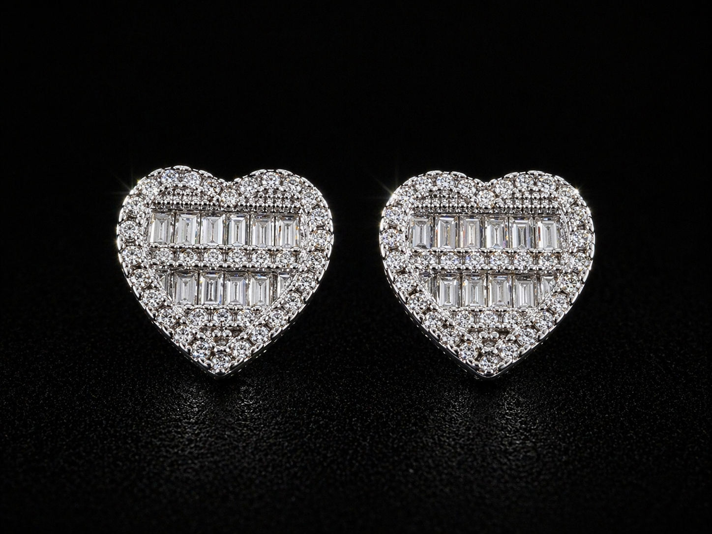 Radiant Heart Moissanite Stud Earrings 925S | VVS-D