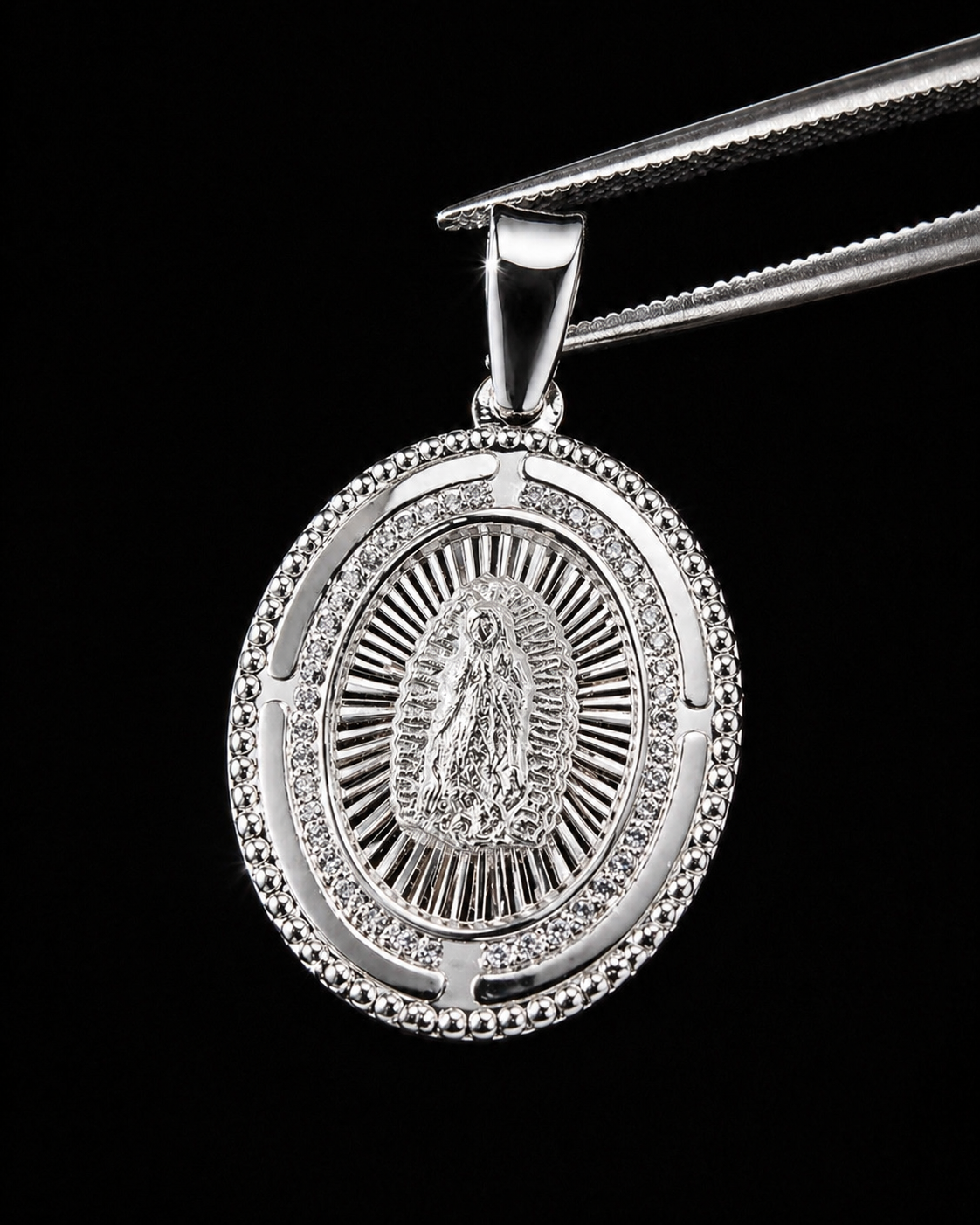 Radiant Virgin Mary Pendant – 925S