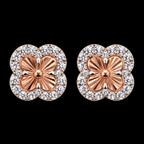Lusso Fiore Clover Moissanite Stud Earrings – 925 Sterling Silver