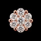 925 Sterling Silver Rose Gold Plated Moissanite Floral Cluster Stud Earrings – 0.48 CTW