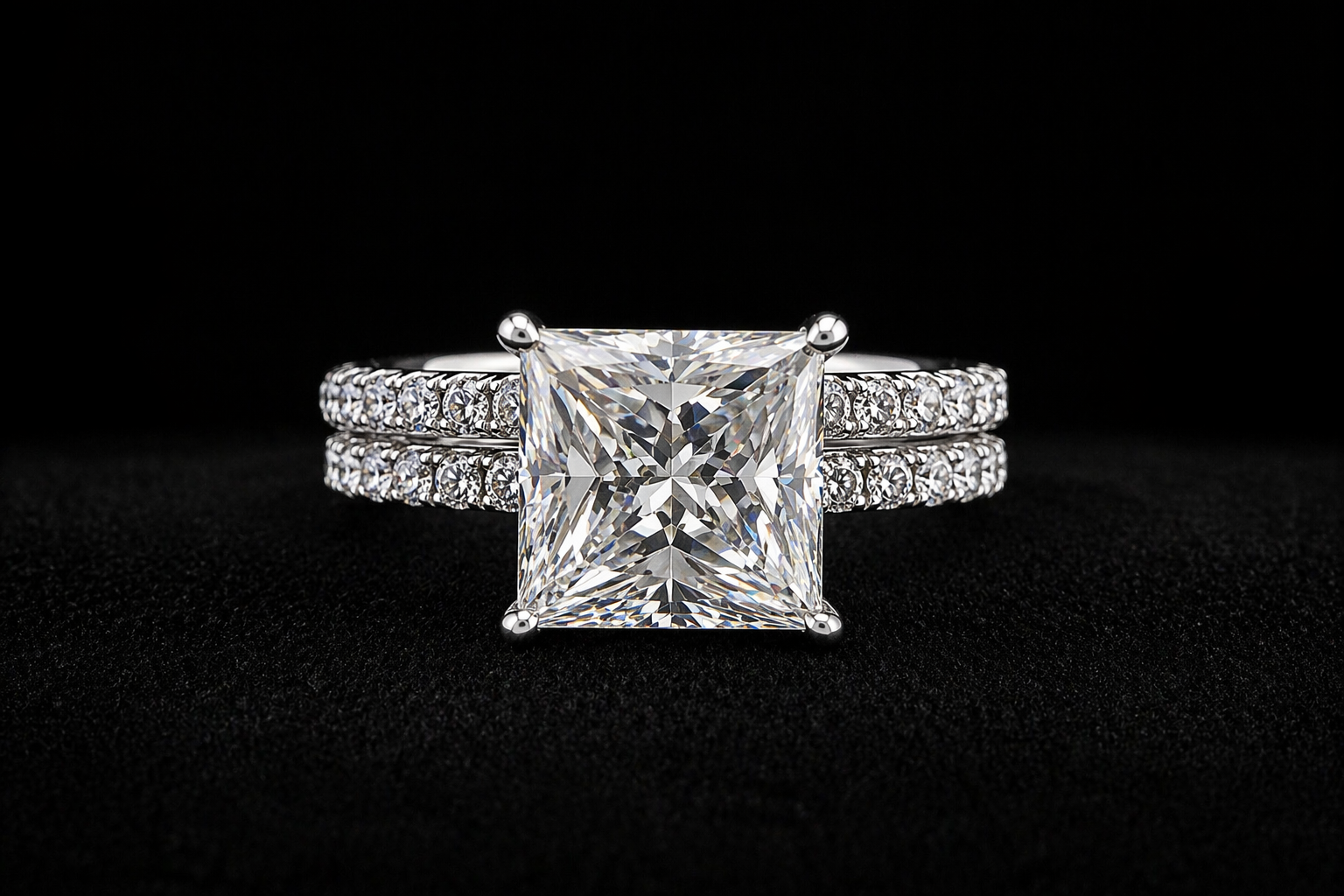 Royal Princess Moissanite Bridal Set Size 8