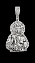 Sacred Heart Jesus Pendant – Moissanite (30MM) | 925S
