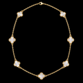 S17.5" | Pearl Essence Seven-Motif Clover Necklace in 10K Yellow Gold