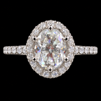 S8 | Lusso Étoile 925 Sterling Silver Oval Halo Moissanite Ring – 2.36 CTW