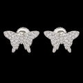 925 Sterling Silver Moissanite Butterfly Stud Earrings – 0.75 CTW