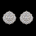 925 Sterling Silver Round Moissanite Cluster Stud Earrings – 0.788 CTW