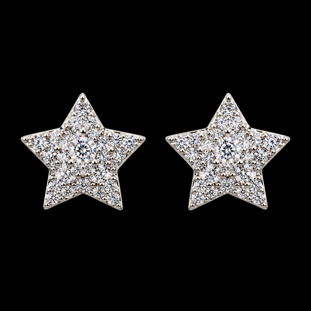 925 Sterling Silver Moissanite Star Stud Earrings – 0.266 CTW
