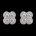 925, 0.57CTW, SCREW BACK, MOISSANITE 925 Sterling Silver Moissanite Quatrefoil Cluster Stud Earrings – 0.57 CTW