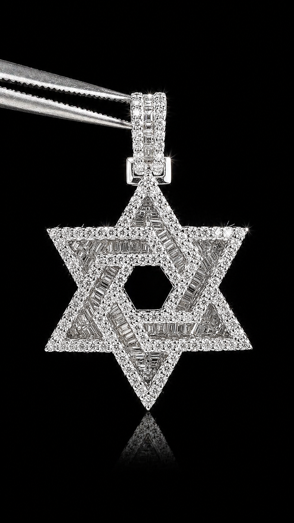 Star of David Iced Pendant – Moissanite | 925S