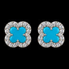 Lusso Fiore Clover Moissanite Stud Earrings – 925 Sterling Silver