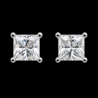 Lusso Princess Moissanite Stud Earrings – 925 Sterling Silver