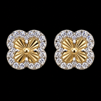 Lusso Fiore Clover Moissanite Stud Earrings – 925 Sterling Silver