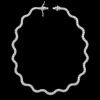 19" | 925 Sterling Silver Wavy Moissanite Tennis Necklace – 8 CTW VVS D | 3MM