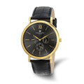 Charles Hubert Gold-Tone Multifunction Leather Watch