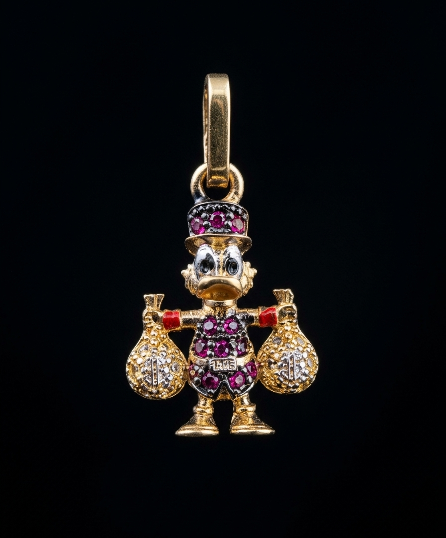 Small 18K Colombian Gold Fortune Pendant
