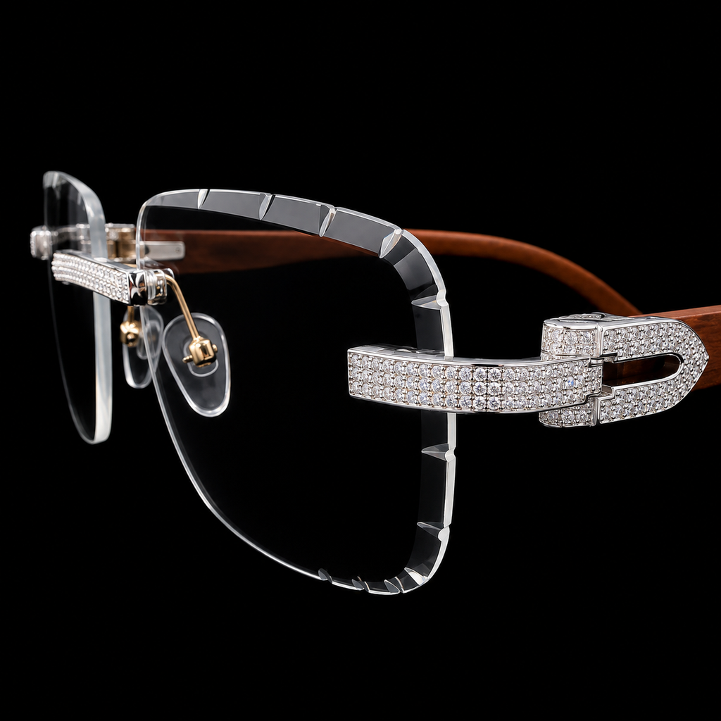 Moissanite Rimless Luxury Sunglasses – 925S