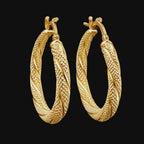 Valentina Diamond-Cut Twisted Hoop Earrings in 10K Italian Yellow Gold