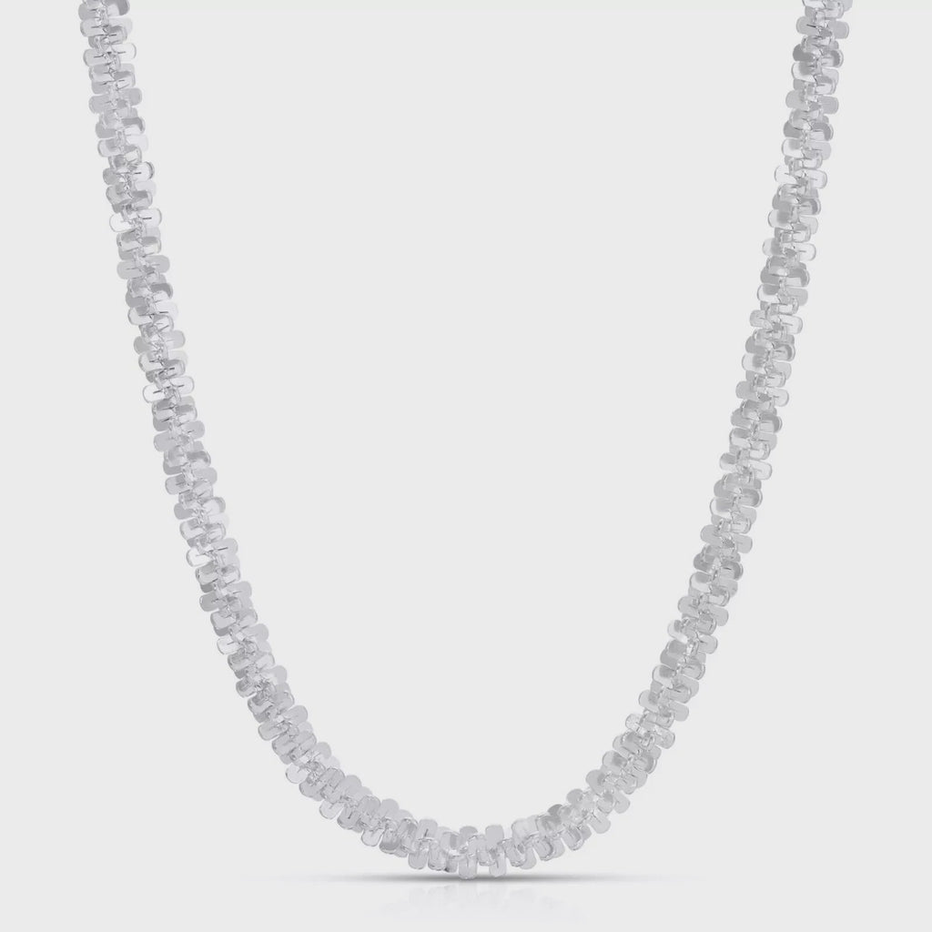 22" | 925 Sterling Silver Diamond-Cut Popcorn Chain Necklace – 5MM | 27.1G