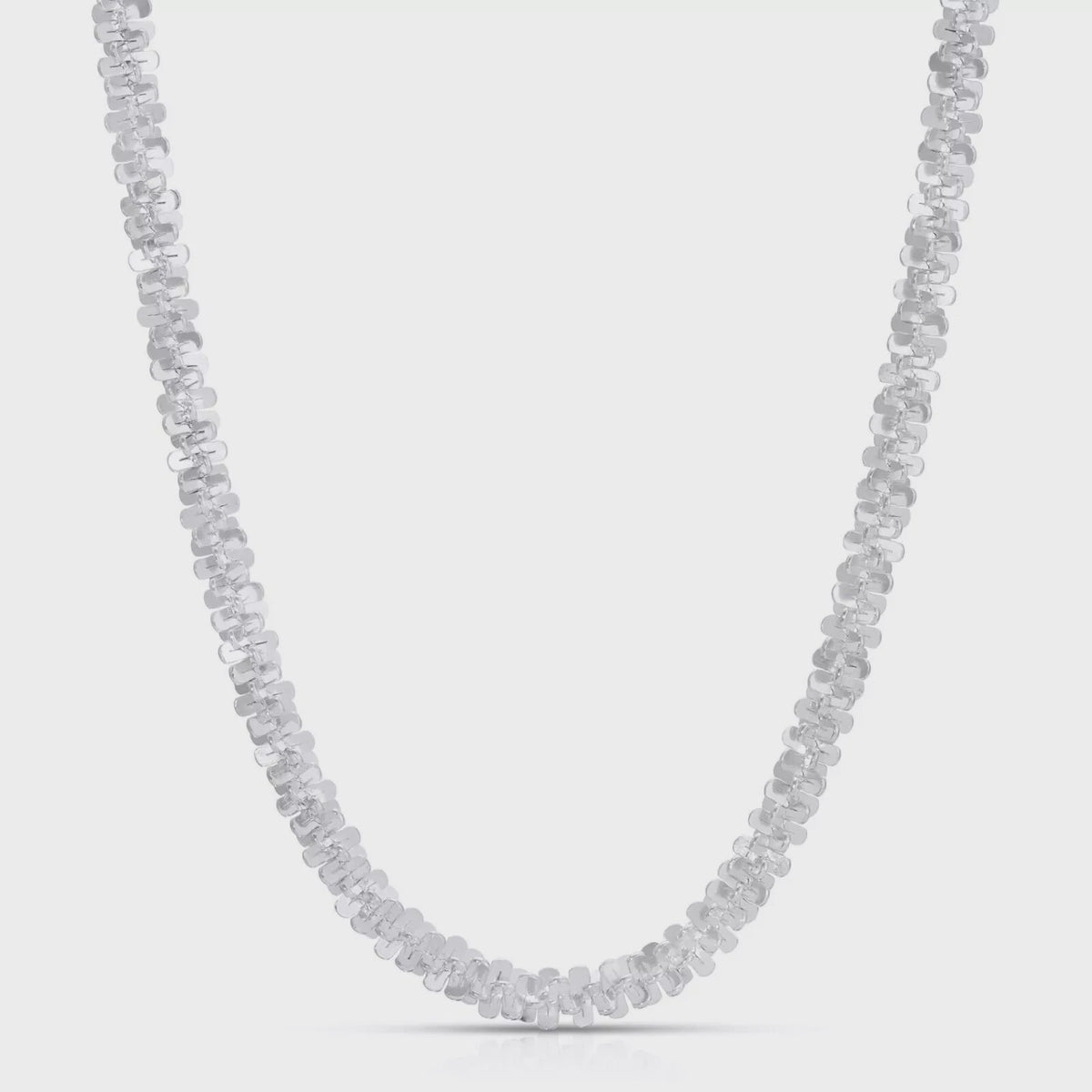22" | 925 Sterling Silver Diamond-Cut Popcorn Chain Necklace – 5MM | 27.1G